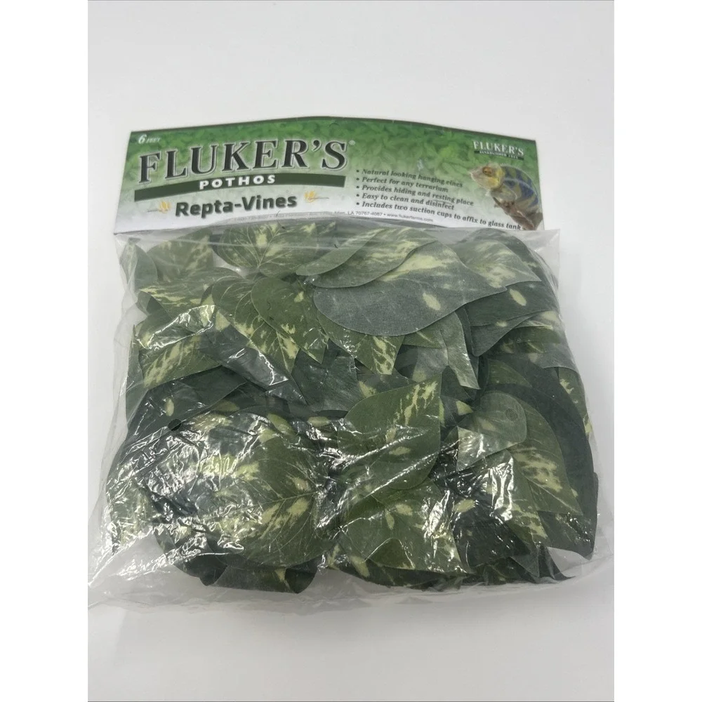 NEW Fluker's Repta‑Vines Pothos 6 ft Artificial Hanging Terrarium Plant Reptiles